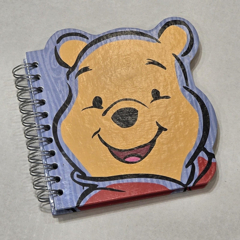 Winnie The Pooh Notebook Journal Face Shape Spiral Kids‎ Vintage 90s Unused 7"